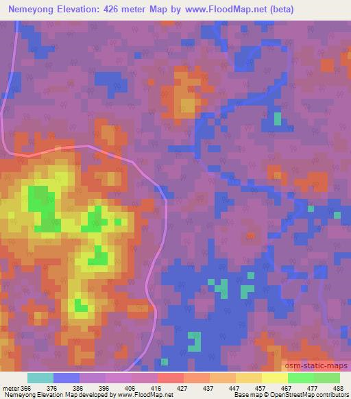 Nemeyong,Congo (Brazzaville) Elevation Map
