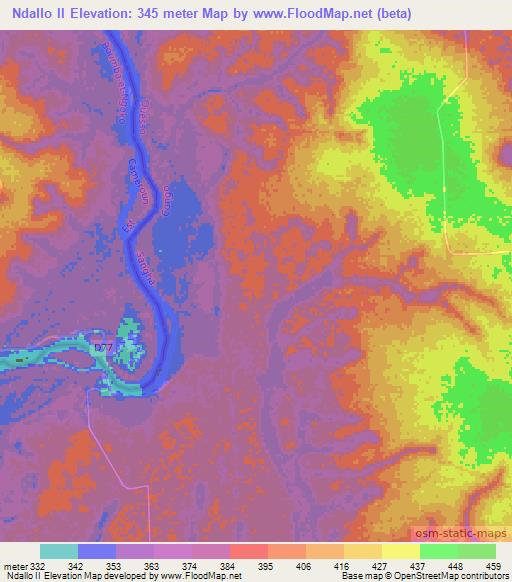 Ndallo II,Congo (Brazzaville) Elevation Map