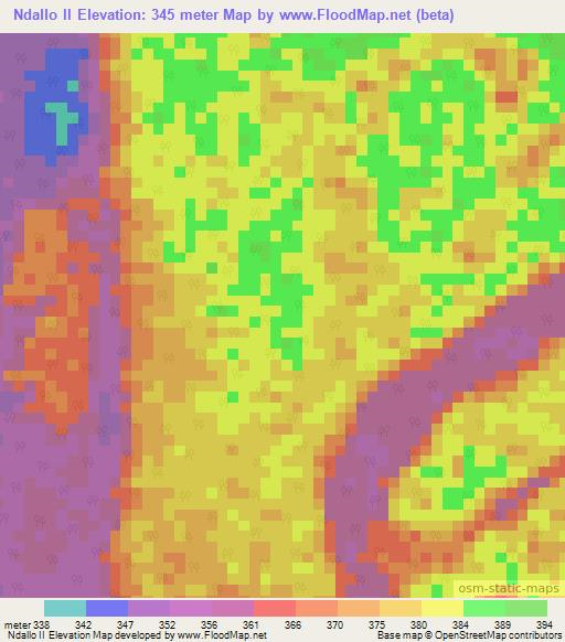 Ndallo II,Congo (Brazzaville) Elevation Map