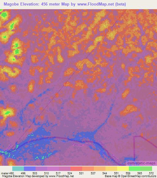 Magobe,Congo (Brazzaville) Elevation Map