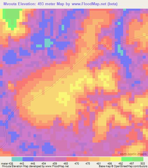 Mvouta,Congo (Brazzaville) Elevation Map