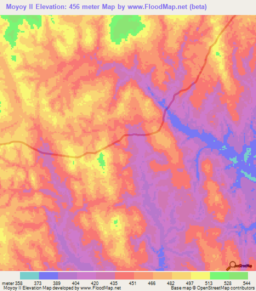 Moyoy II,Congo (Brazzaville) Elevation Map