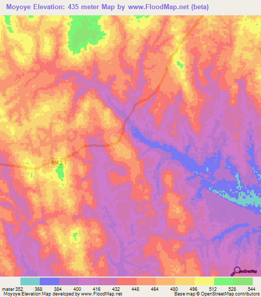 Moyoye,Congo (Brazzaville) Elevation Map
