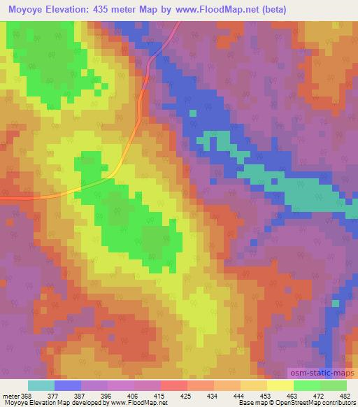 Moyoye,Congo (Brazzaville) Elevation Map