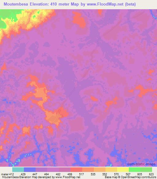 Moutembesa,Congo (Brazzaville) Elevation Map