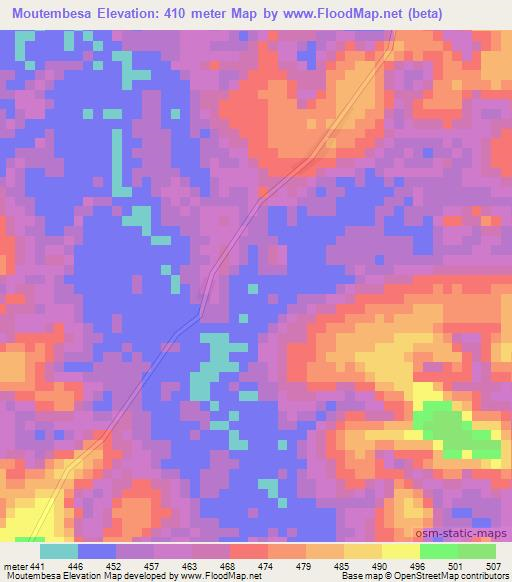 Moutembesa,Congo (Brazzaville) Elevation Map