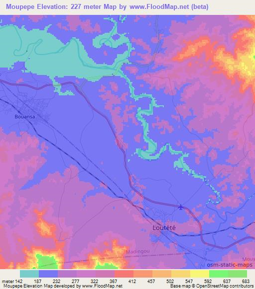 Moupepe,Congo (Brazzaville) Elevation Map