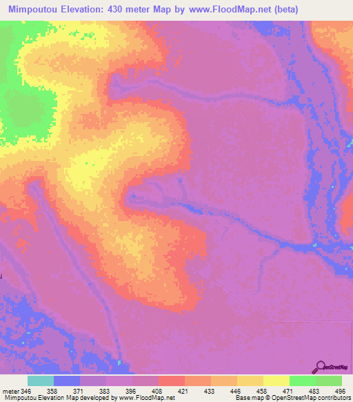 Mimpoutou,Congo (Brazzaville) Elevation Map