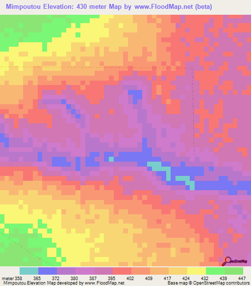 Mimpoutou,Congo (Brazzaville) Elevation Map