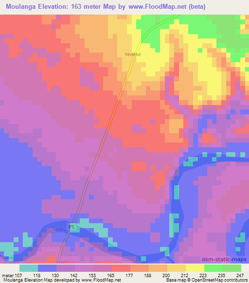 Moulanga,Congo (Brazzaville) Elevation Map