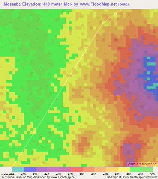 Mossaba,Congo (Brazzaville) Elevation Map