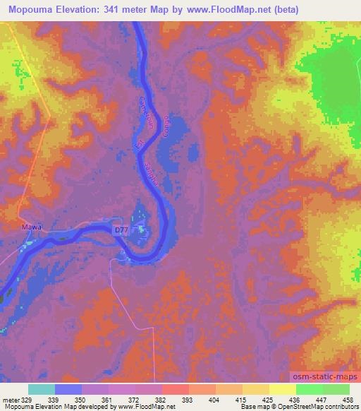 Mopouma,Congo (Brazzaville) Elevation Map