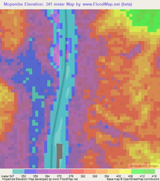 Mopembe,Congo (Brazzaville) Elevation Map