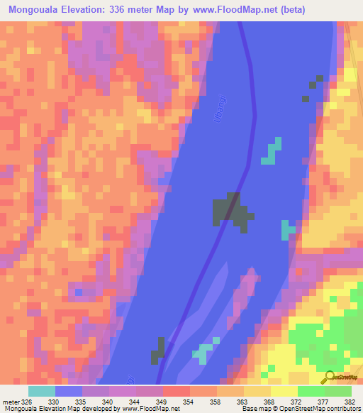 Mongouala,Congo (Brazzaville) Elevation Map