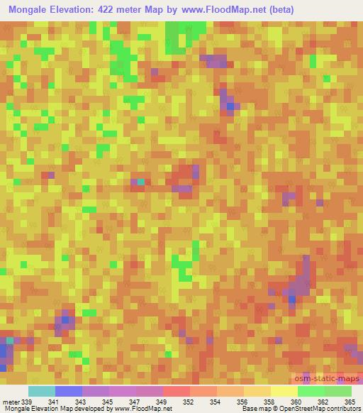 Mongale,Congo (Brazzaville) Elevation Map