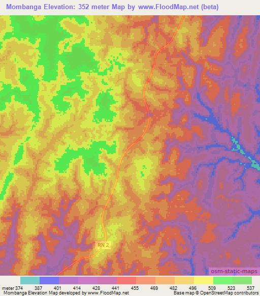 Mombanga,Congo (Brazzaville) Elevation Map