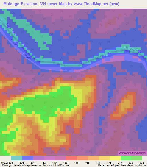 Molongo,Congo (Brazzaville) Elevation Map