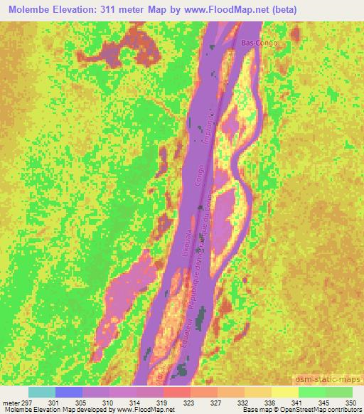 Molembe,Congo (Brazzaville) Elevation Map