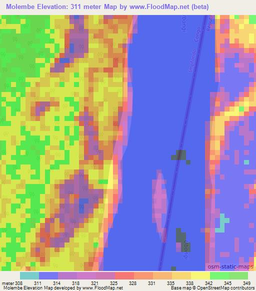 Molembe,Congo (Brazzaville) Elevation Map