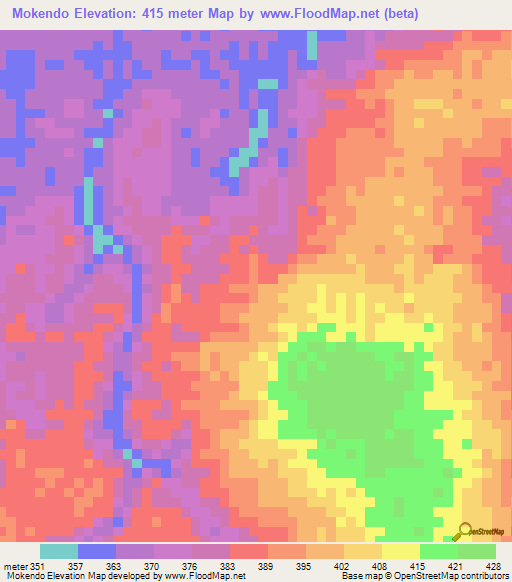 Mokendo,Congo (Brazzaville) Elevation Map