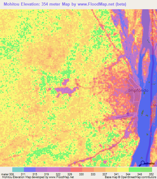 Mohitou,Congo (Brazzaville) Elevation Map
