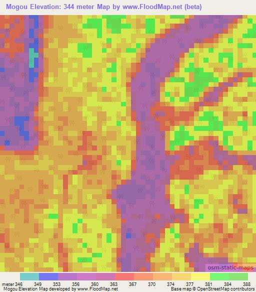 Mogou,Congo (Brazzaville) Elevation Map
