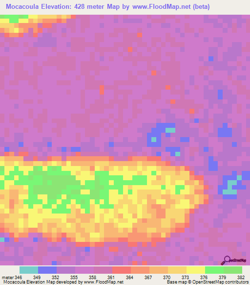 Mocacoula,Congo (Brazzaville) Elevation Map
