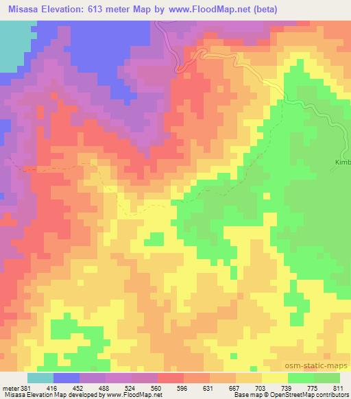 Misasa,Congo (Brazzaville) Elevation Map