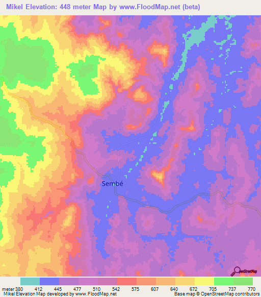 Mikel,Congo (Brazzaville) Elevation Map