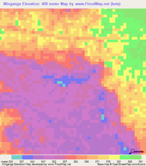 Minganga,Congo (Brazzaville) Elevation Map