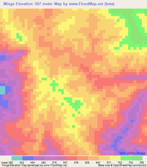 Minga,Congo (Brazzaville) Elevation Map