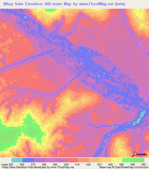 Mbey Seke,Congo (Brazzaville) Elevation Map