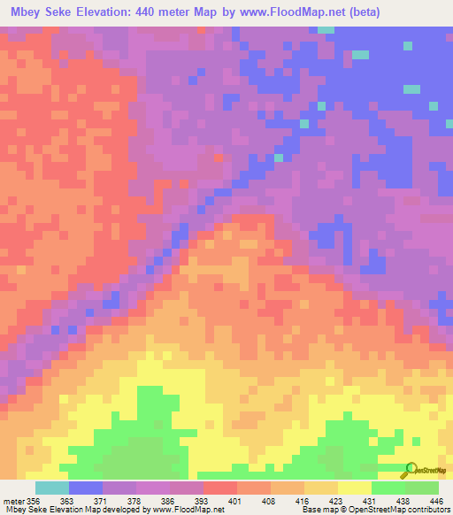 Mbey Seke,Congo (Brazzaville) Elevation Map