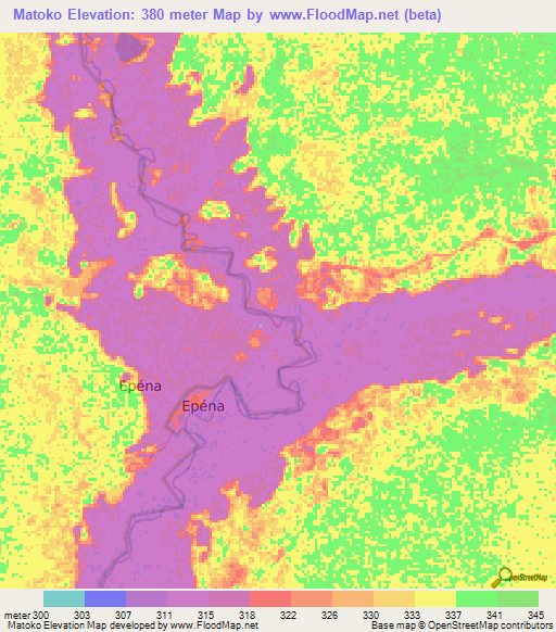 Matoko,Congo (Brazzaville) Elevation Map