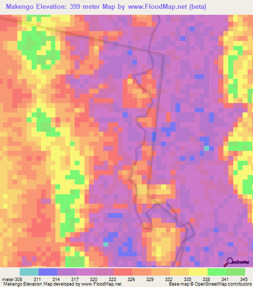 Makengo,Congo (Brazzaville) Elevation Map