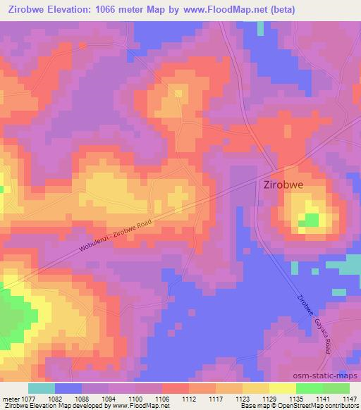 Zirobwe,Uganda Elevation Map