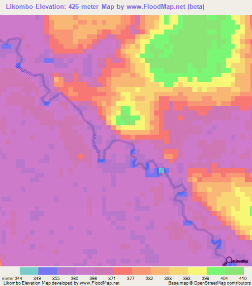 Likombo,Congo (Brazzaville) Elevation Map