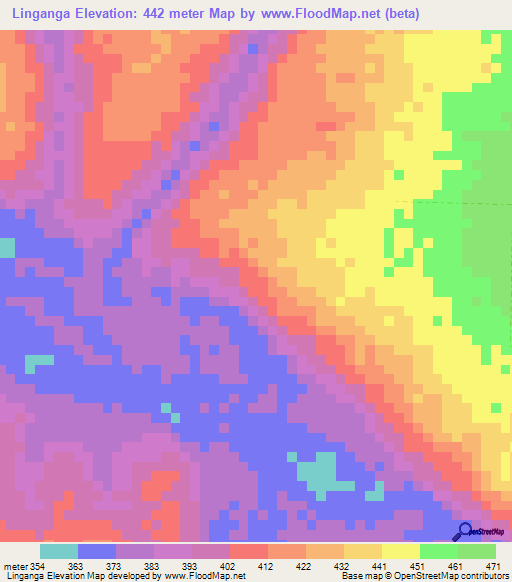 Linganga,Congo (Brazzaville) Elevation Map