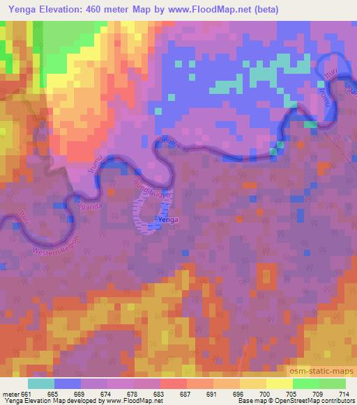 Yenga,Uganda Elevation Map