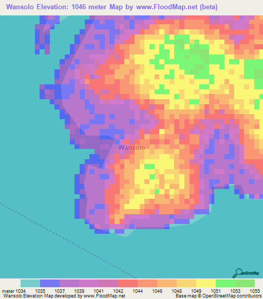 Wansolo,Uganda Elevation Map