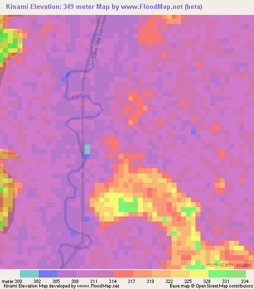 Kinami,Congo (Brazzaville) Elevation Map