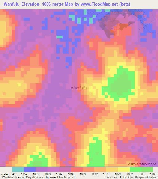 Wanfufu,Uganda Elevation Map