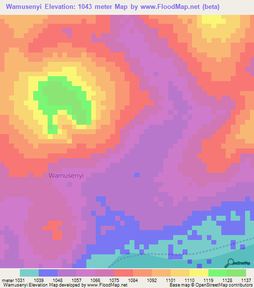 Wamusenyi,Uganda Elevation Map