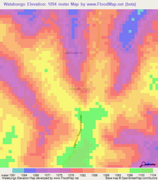 Walabungo,Uganda Elevation Map