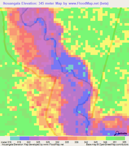 Ikouangala,Congo (Brazzaville) Elevation Map