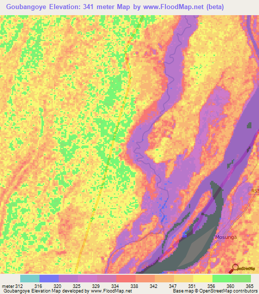 Goubangoye,Congo (Brazzaville) Elevation Map