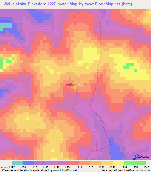 Waikalakaka,Uganda Elevation Map
