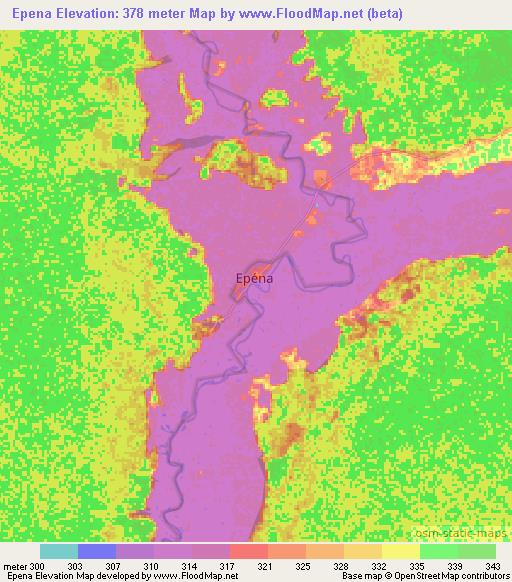 Epena,Congo (Brazzaville) Elevation Map
