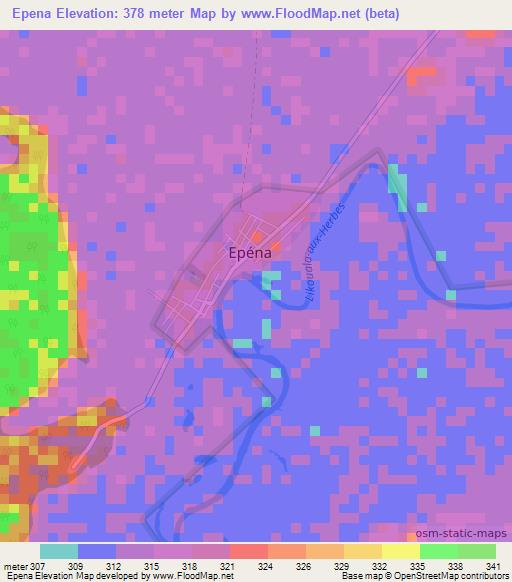Epena,Congo (Brazzaville) Elevation Map