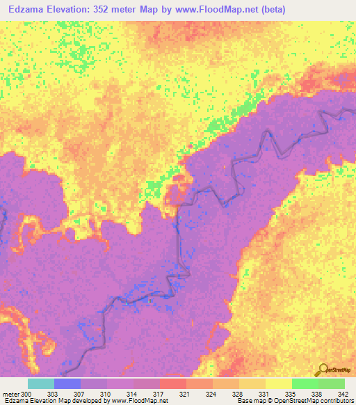 Edzama,Congo (Brazzaville) Elevation Map